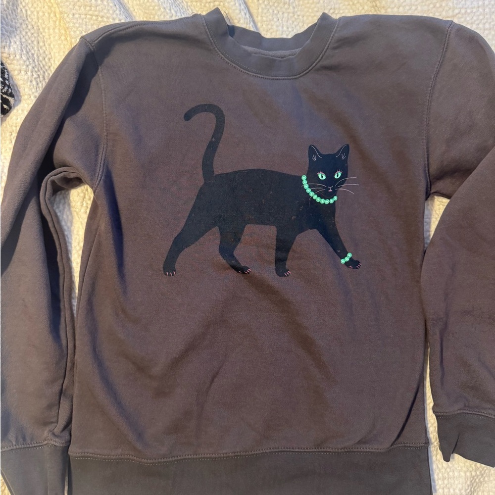 Living Fully Co Black Cat Sweatshirt